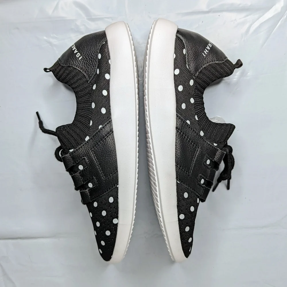 Isaac Mizrahi Shoes Isaac Mizrahi Reece Polka-Dot Lace-Up Knit Sneakers NO OFFER
